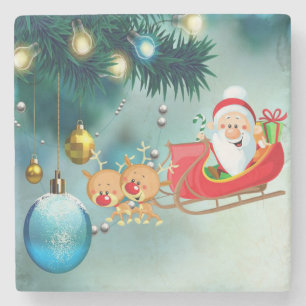 Dessous-de-verre En Pierre Dessous de verre en pierre de marbre de Noël, Père