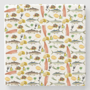 Dessous-de-verre En Pierre Dessous de verre en pierre de marbre de poisson