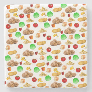 Dessous-de-verre En Pierre Dessous de verre en pierre de marbre de salade