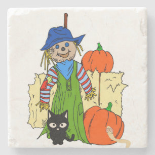 Dessous-de-verre En Pierre Dessous de verre en pierre de marbre d'Halloween,