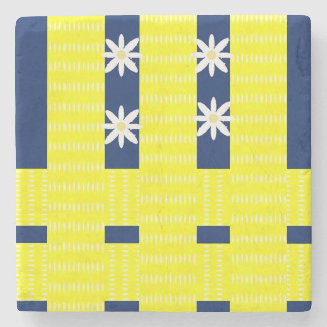 Dessous-de-verre En Pierre Dessous de verre en pierre de marbre Floral (Devant)