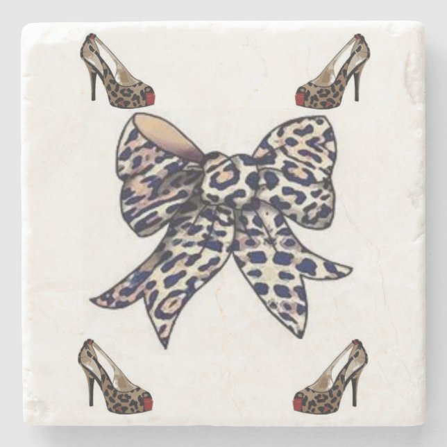 Dessous-de-verre En Pierre Dessous de verre en pierre de marbre Leopard (Devant)