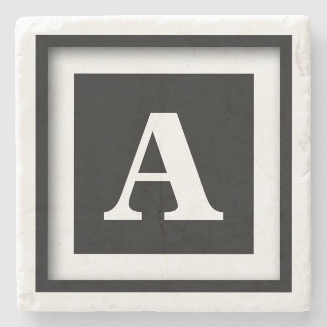 Dessous-de-verre En Pierre Dessous de verre en pierre de marbre Monogramme pe (Devant)