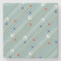 Dessous de verre en pierre de marbre Motif d'avion