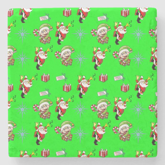 Dessous-de-verre En Pierre Dessous de verre en pierre de marbre Noël (Devant)