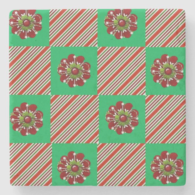 Dessous-de-verre En Pierre Dessous de verre en pierre de marbre Noël (Devant)