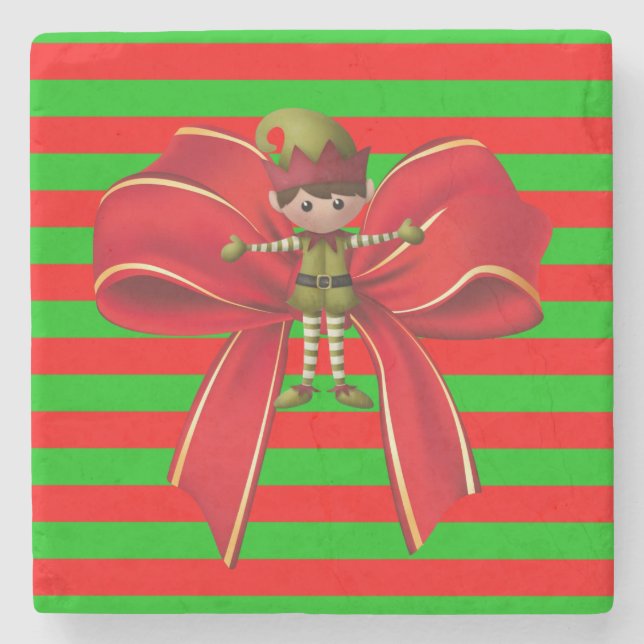 Dessous-de-verre En Pierre Dessous de verre en pierre de marbre Noël (Devant)