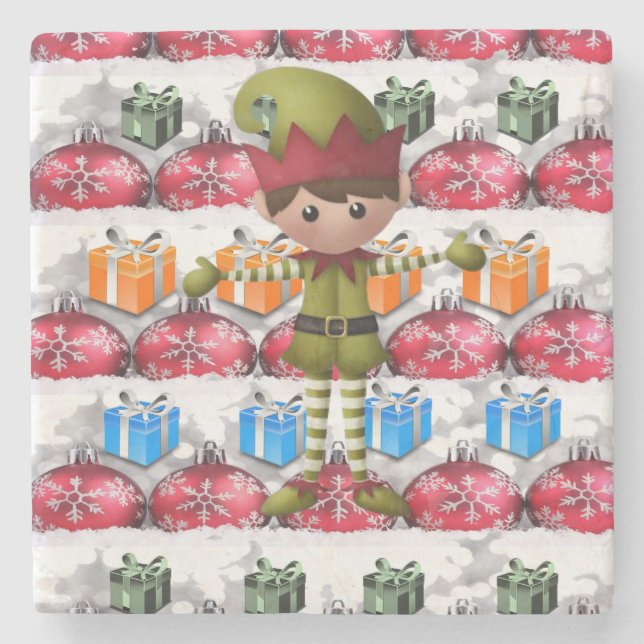 Dessous-de-verre En Pierre Dessous de verre en pierre de marbre Noël (Devant)