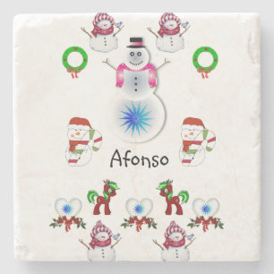 Dessous-de-verre En Pierre Dessous de verre en pierre de marbre Noël