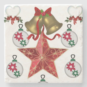 Dessous-de-verre En Pierre Dessous de verre en pierre de marbre Noël