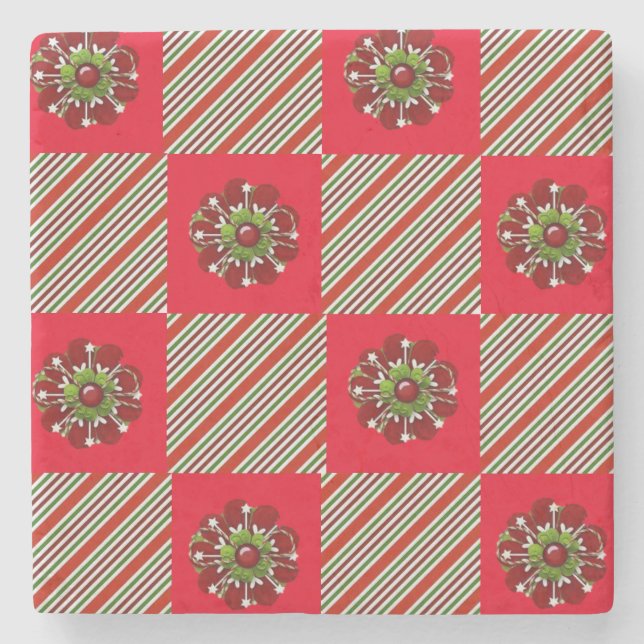 Dessous-de-verre En Pierre Dessous de verre en pierre de marbre Noël (Devant)