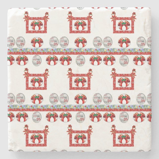 Dessous-de-verre En Pierre Dessous de verre en pierre de marbre Noël (Devant)