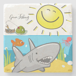 Dessous-de-verre En Pierre Dessous de verre en pierre de marbre Partie Pêche 