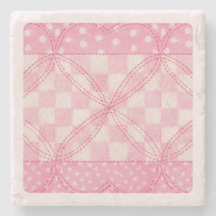 Dessous-de-verre En Pierre Dessous de verre en pierre de marbre rose COEUR / 