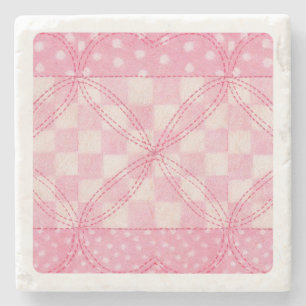 Dessous-de-verre En Pierre Dessous de verre en pierre de marbre ROSE COEUR QU