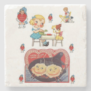 Dessous-de-verre En Pierre Dessous de verre en pierre de marbre Saint Valenti