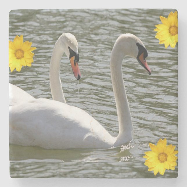 Dessous-de-verre En Pierre Dessous de verre en pierre de marbre Swan (Devant)