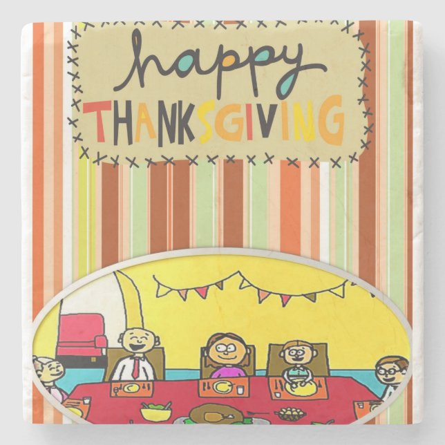 Dessous-de-verre En Pierre Dessous de verre en pierre de marbre Thanksgiving (Devant)