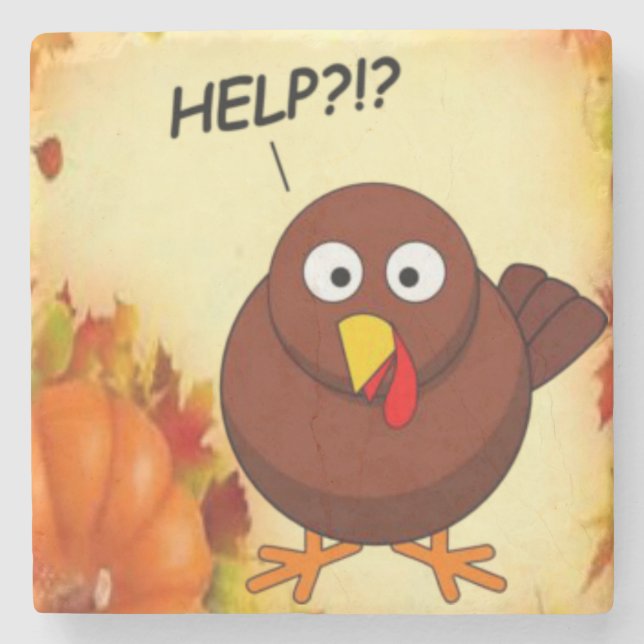 Dessous-de-verre En Pierre Dessous de verre en pierre de marbre Thanksgiving (Devant)