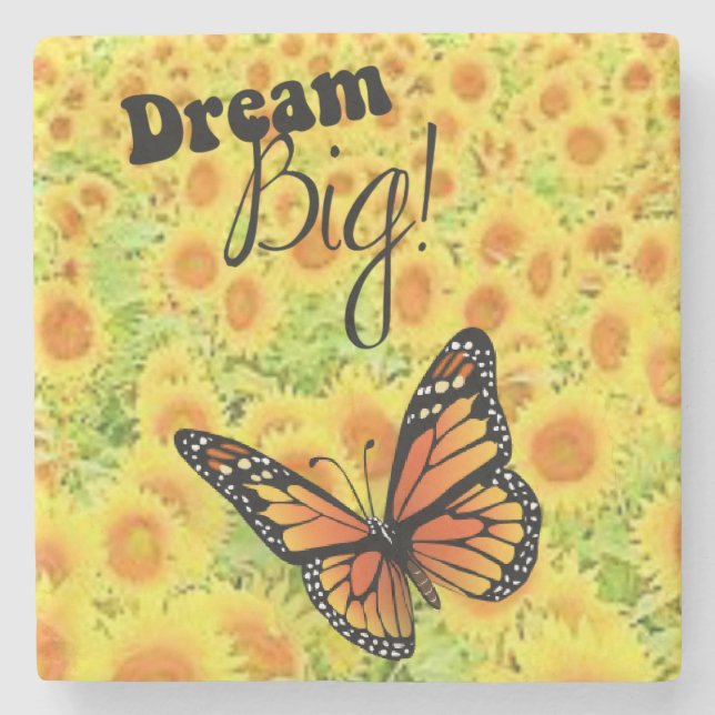 Dessous-de-verre En Pierre Dessous de verre en pierre de marbre Tournesol (Devant)