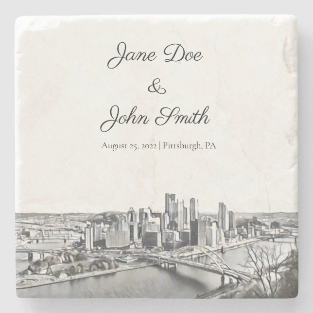 Dessous-de-verre En Pierre Dessous de verre en pierre de Pittsburgh personnal (Devant)