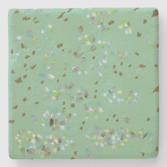 Dessous-de-verre En Pierre Dessous de verre en pierre des oiseaux forestiers (Devant)