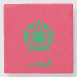 Dessous-de-verre En Pierre Dessous de verre en pierre du drapeau du Maroc 2