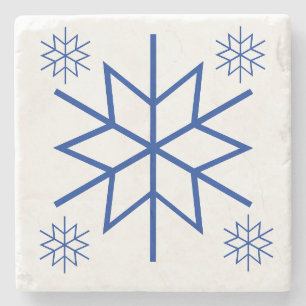 Dessous-de-verre En Pierre Dessous de verre en pierre - Flèches de neige bleu