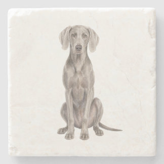 Dessous-de-verre En Pierre Dessous de verre en pierre naturelle de Weimaraner