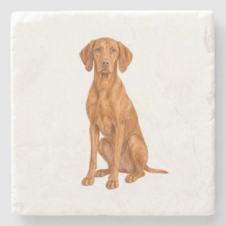 Dessous-de-verre En Pierre Dessous de verre en pierre naturelle Vizsla assis