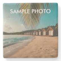 Dessous de verre en pierre personnalisé avec photo