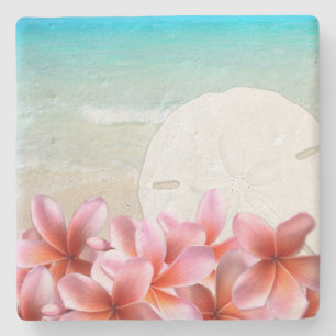 Dessous-de-verre En Pierre Dessous de verre en pierre Plumeria hawaïen et Dol