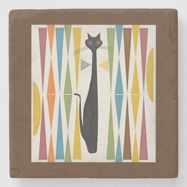 Dessous-de-verre En Pierre Dessous de verre en pierre pour chat sophistiqué (Devant)