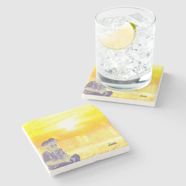 Dessous-de-verre En Pierre Dessous de verre en pierre : Seul dans la pensée (Côté)