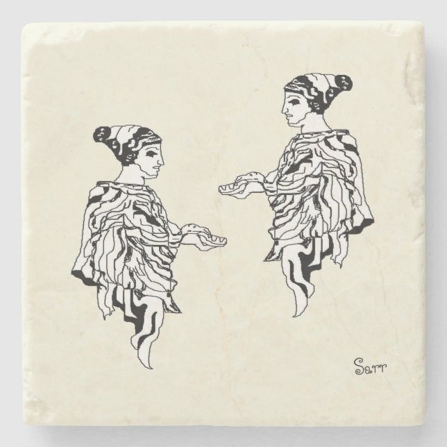 Dessous-de-verre En Pierre Dessous de verre en pierre : Statue grecque (Devant)