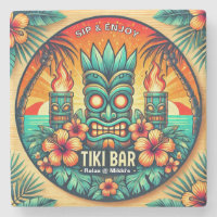 Dessous de verre en pierre Tiki Bar