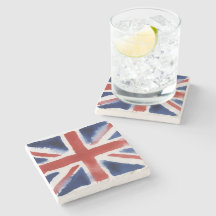 Dessous de verre en pierre Union Jack