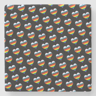 Dessous-de-verre En Pierre Dessous de verre en verre Motif Rainbow Heart