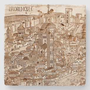 Dessous-de-verre En Pierre Dessous de verre Florencia Sepia Travertine