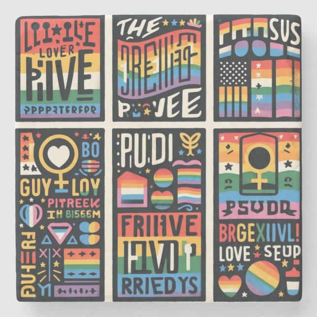 DESSOUS-DE-VERRE EN PIERRE DESSOUS DE VERRE LGBTQ (Devant)