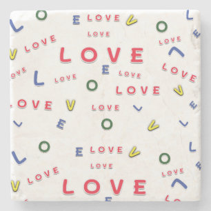 Dessous-de-verre En Pierre DESSOUS DE VERRE motif de la rédaction LOVE