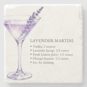 Dessous-de-verre En Pierre Dessous de verre pour liqueur Martini Lavande