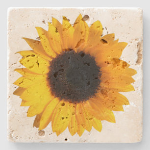 Dessous-de-verre En Pierre Dessous de verre rustiques de pierre de tournesol