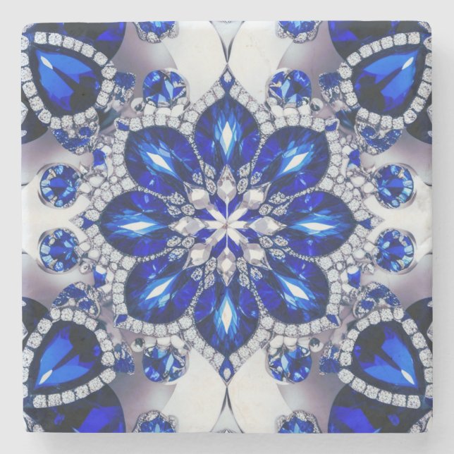 Dessous-de-verre En Pierre Dessous de verre spécial en pierre aux tons Bleus  (Devant)