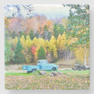 Dessous-de-verre En Pierre Dessous de verre vintage Blue Truck Stone