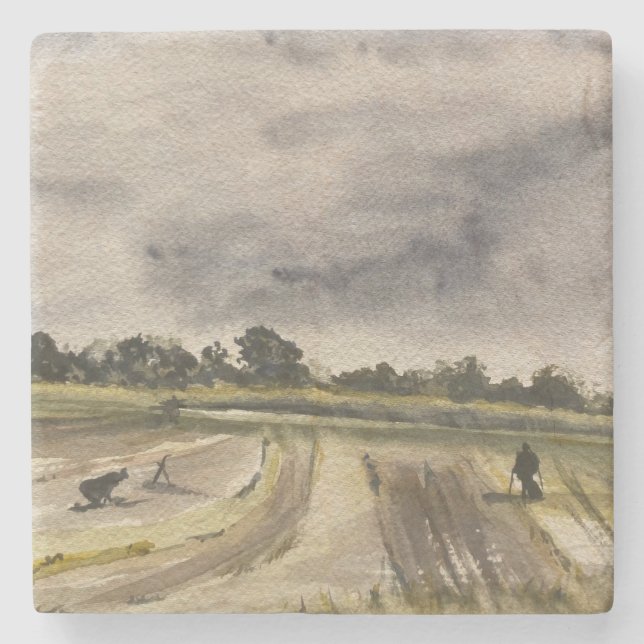 Dessous-de-verre En Pierre Détection Métal Dans Les Champs 2 (Devant)