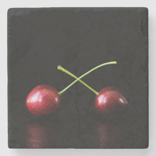 Dessous-de-verre En Pierre Deux cerises