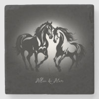 Deux chevaux en amour noir blanc cheval couple amo