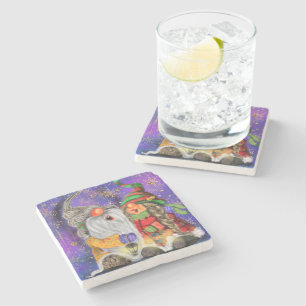 Dessous-de-verre En Pierre Deux Gnomes Enchaînés chantant Bonne Chanson De No