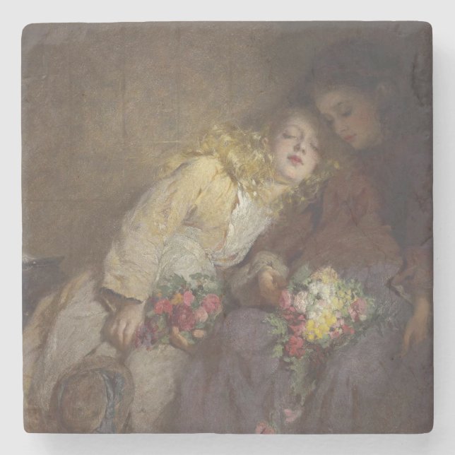 Dessous-de-verre En Pierre Deux Jeunes Filles rentrant chez elles (Devant)